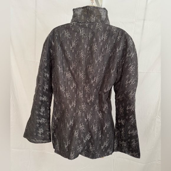 Jackie Rogers Black & Silver lace Patterned Blazer - Picture 11 of 11